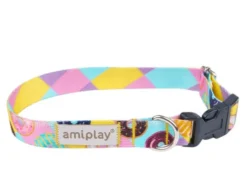 Amiplay Obroża BeHappy dla psa rozm. S (20-35cm) wzór Donut