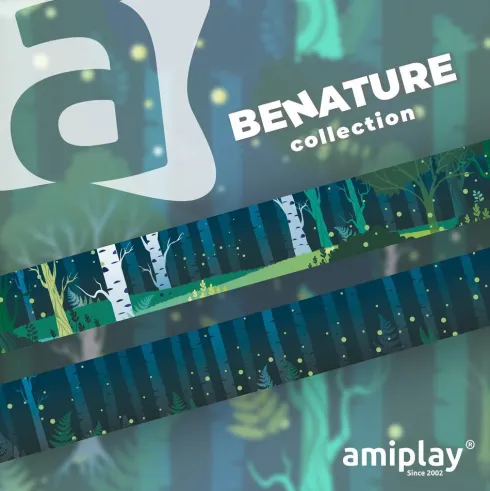 Amiplay Obroża półzaciskowa BeNature dla psa rozm. XL (40-60cm) wzór Forest
