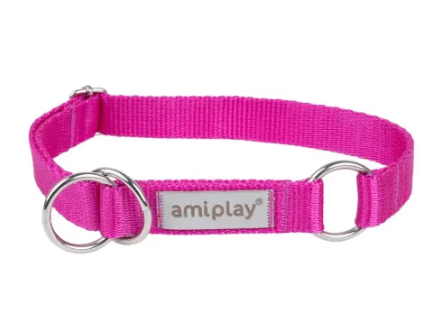 Amiplay Obroża półzaciskowa Samba dla psa rozm. L (35-50cm) kolor różowy