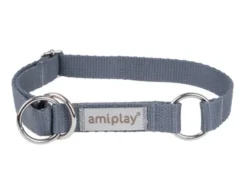 Amiplay Obroża półzaciskowa Samba dla psa rozm. L (35-50cm) kolor szary
