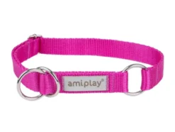 Amiplay Obroża półzaciskowa Samba dla psa rozm. M (25-40cm) kolor różowy