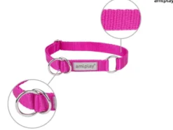 Amiplay Obroża półzaciskowa Samba dla psa rozm. M (25-40cm) kolor różowy