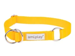 Amiplay Obroża półzaciskowa Samba dla psa rozm. M (25-40cm) kolor żółty
