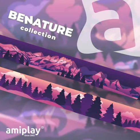 Amiplay Smycz regulowana 7in1 BeNature dla psa rozm. L 25mm/200cm wzór Mountains WYPRZEDAŻ