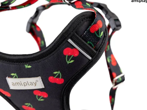 Amiplay Szelki Discovery BeHappy dla psa rozm. XL wzór Cherry