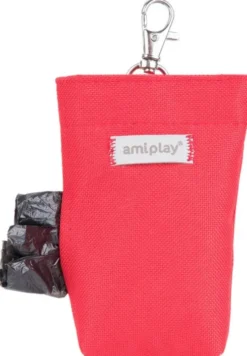 Amiplay Torebka na worki na ekskrementy Samba dla psa kolor czerwony WYPRZEDAŻ