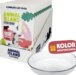 Animal Island Everyday Beef in Broth Mokra Karma dla kota op. 12x85g + Talerzyk GRATIS