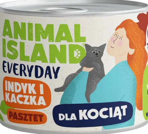 Animal Island Everyday Kitten Indyk i kaczka Mokra Karma dla kociąt op. 185g