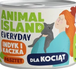 Animal Island Everyday Kitten Indyk i kaczka Mokra Karma dla kociąt op. 185g Pakiet 12szt.