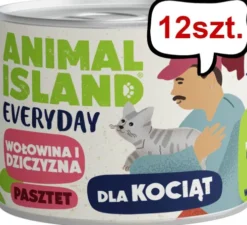 Animal Island Everyday Kitten Wołowina i dziczyzna Mokra Karma dla kociąt op. 185g Pakiet 12szt.