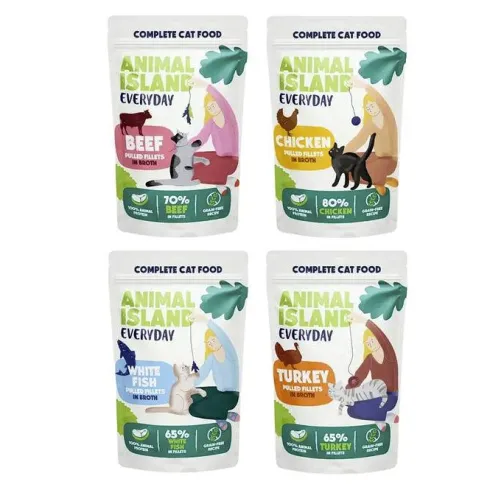 Animal Island Everyday MIX in Broth Mokra Karma dla kota op. 40x85g