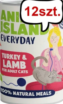 Animal Island Everyday Turkey&Lamb Mokra Karma dla kota op. 400g Pakiet 12szt.