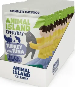 Animal Island Everyday Turkey with Tuna in Broth Mokra Karma dla kota op. 12x85g + Talerzyk GRATIS
