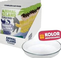 Animal Island Everyday Turkey with Tuna in Broth Mokra Karma dla kota op. 12x85g + Talerzyk GRATIS