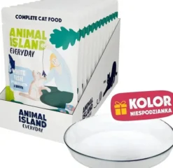 Animal Island Everyday White Fish in Broth Mokra Karma dla kota op. 12x85g + Talerzyk GRATIS