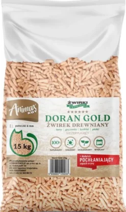 Animax Żwirek drewniany (Pellet) Doran Gold dla kota op. 15kg