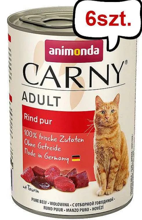 Animonda Carny Adult Wołowina Mokra Karma dla kota op. 400g Pakiet 6szt.
