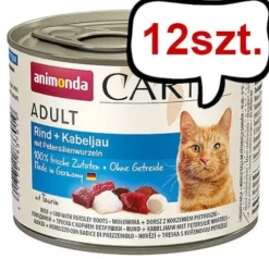 Animonda Carny Adult Wołowina i Dorsz z pietruszką Mokra Karma dla kota op. 200g Pakiet 12szt.