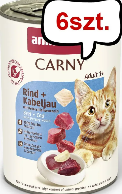 Animonda Carny Adult Wołowina i Dorsz z pietruszką Mokra Karma dla kota op. 400g Pakiet 6szt.
