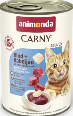 Animonda Carny Adult Wołowina i Dorsz z pietruszką Mokra Karma dla kota op. 400g Pakiet 6szt.