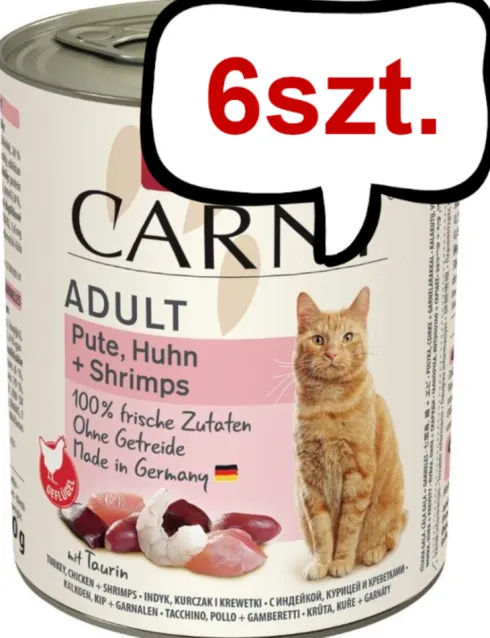 Animonda Carny Adult Wołowina i Indyk z Krewetkami Mokra Karma dla kota op. 800g Pakiet 6szt.