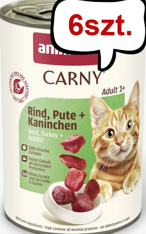 Animonda Carny Adult Wołowina i Indyk z Królikiem Mokra Karma dla kota op. 400g Pakiet 6szt.
