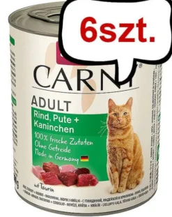 Animonda Carny Adult Wołowina i Indyk z Królikiem Mokra Karma dla kota op. 800g Pakiet 6szt.