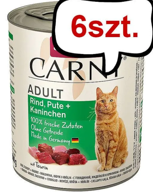 Animonda Carny Adult Wołowina i Indyk z Królikiem Mokra Karma dla kota op. 800g Pakiet 6szt.