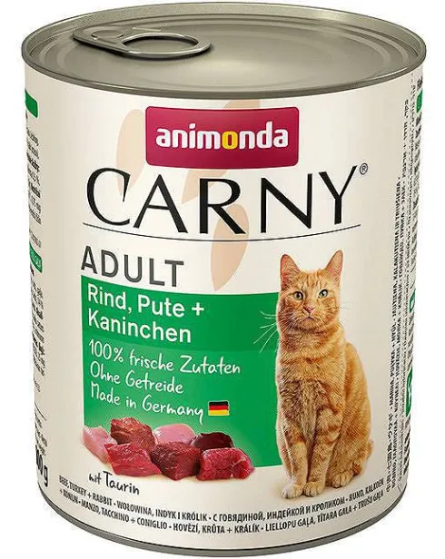 Animonda Carny Adult Wołowina i Indyk z Królikiem Mokra Karma dla kota op. 800g Pakiet 6szt.