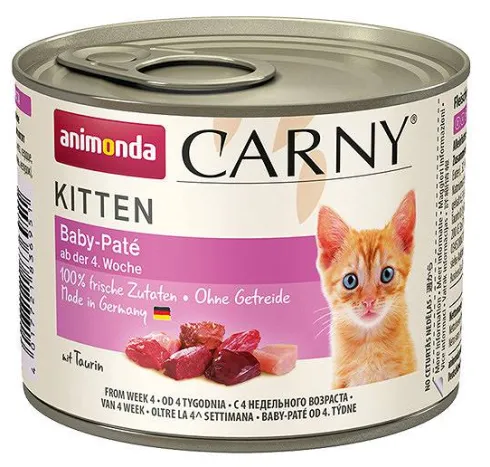 Animonda Carny Baby-Pate Wołowina i kurczak Mokra Karma dla kociąt op. 200g