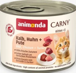 Animonda Carny Kitten Cielęcina z kurczakiem i indykiem Mokra Karma dla kociąt op. 200g