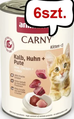 Animonda Carny Kitten Cięlęcina z kurczakiem i indykiem Mokra Karma dla kociąt op. 400g Pakiet 6szt.