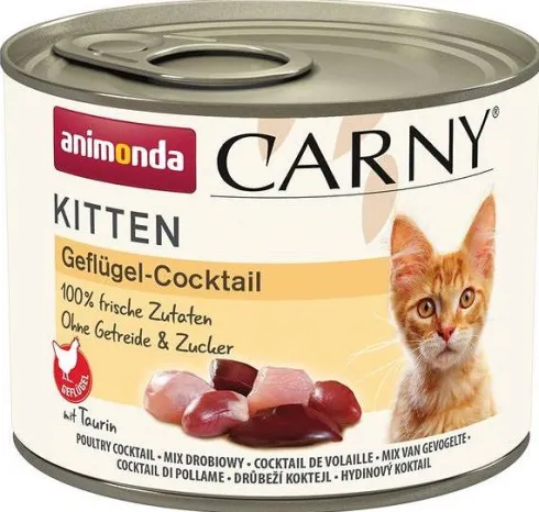 Animonda Carny Kitten Koktaji Drobiowy Mokra Karma dla kociąt op. 200g Pakiet 12szt.