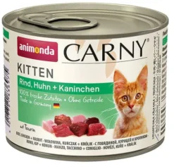 Animonda Carny Kitten Wołowina z kurczakiem i królikiem Mokra Karma dla kociąt op. 200g