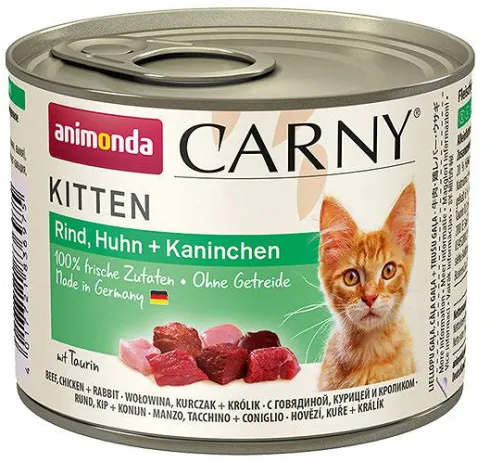Animonda Carny Kitten Wołowina z kurczakiem i królikiem Mokra Karma dla kociąt op. 200g