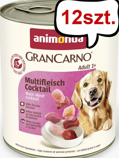 Animonda GranCarno Adult koktajl mięsny Mokra Karma dla psa op. 800g Pakiet 12szt.