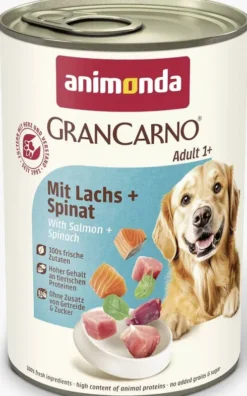 Animonda GranCarno Adult łosoś ze szpinakiem Mokra Karma dla psa op. 400g Pakiet 12szt.