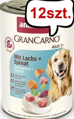 Animonda GranCarno Adult łosoś ze szpinakiem Mokra Karma dla psa op. 400g Pakiet 12szt.