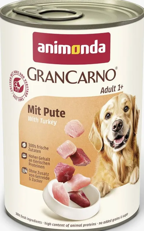 Animonda GranCarno Adult wieprzowina z indykiem Mokra Karma dla psa op. 400g