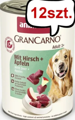 Animonda GranCarno Adult wieprzowina z jeleniem i jabłkiem Mokra Karma dla psa op. 400g Pakiet 12szt.