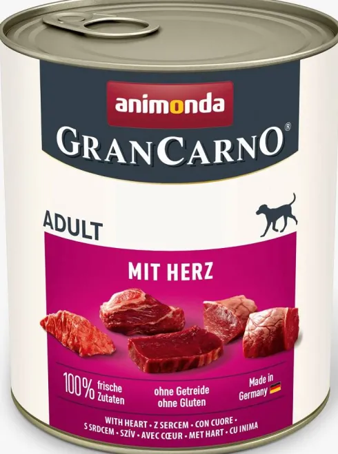 Animonda GranCarno Adult wieprzowina z sercami Mokra Karma dla psa op. 800g