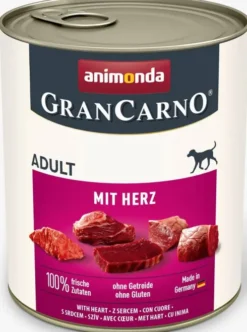 Animonda GranCarno Adult wieprzowina z sercami Mokra Karma dla psa op. 800g Pakiet 12szt.