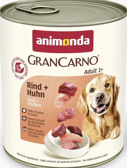 Animonda GranCarno Adult wołowina z kurczakiem Mokra Karma dla psa op. 800g