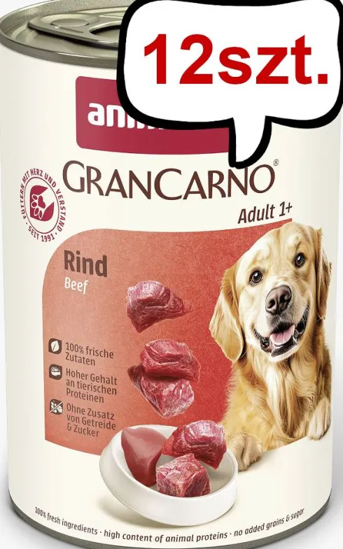 Animonda GranCarno Adult wołowina Mokra Karma dla psa op. 400g Pakiet 12szt.