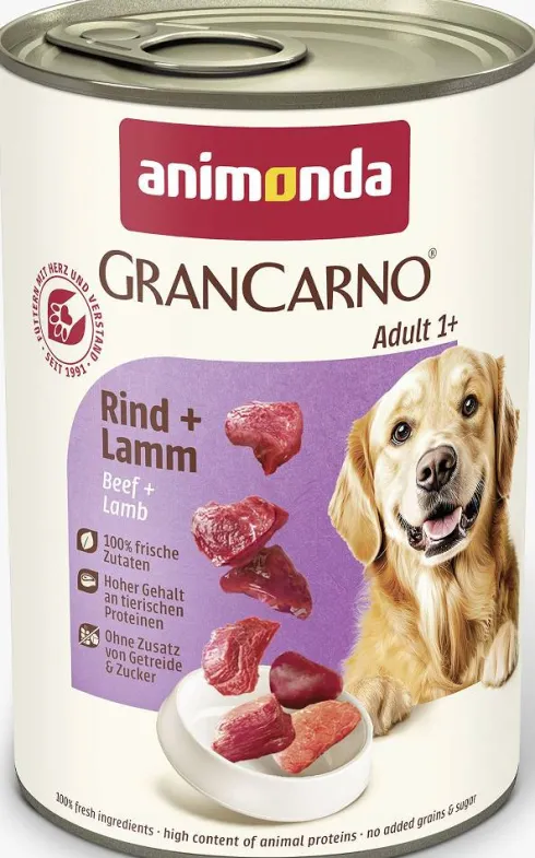 Animonda GranCarno Adult wołowina z jagnięciną Mokra Karma dla psa op. 400g