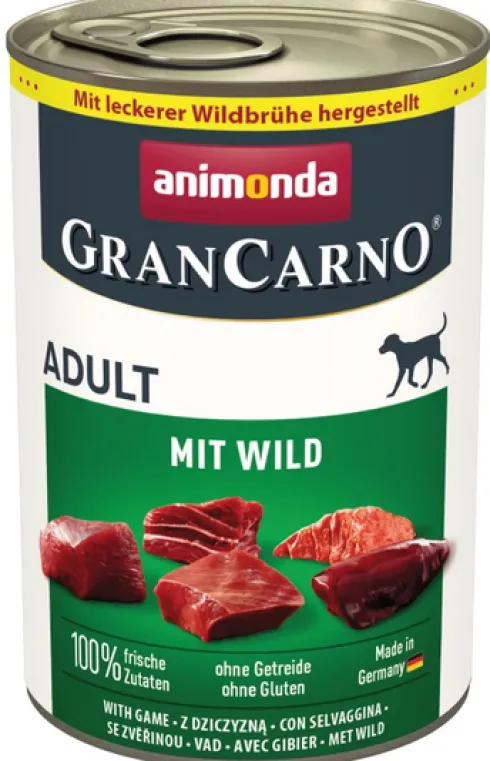Animonda GranCarno Adult z dziczyzną Mokra Karma dla psa op. 400g Pakiet 12szt.