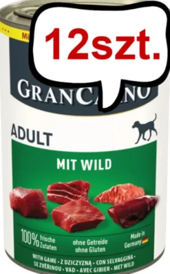 Animonda GranCarno Adult z dziczyzną Mokra Karma dla psa op. 400g Pakiet 12szt.