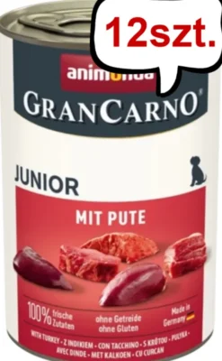 Animonda GranCarno Junior Indyk Mokra Karma dla szczeniaka op. 400g Pakiet 12 szt. [Data ważności: 04.12.2026]