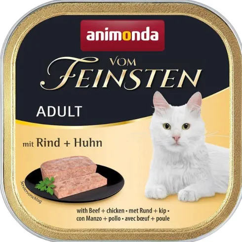 Animonda Vom Feinsten Adult Wołowina z kurczakiem Mokra Karma dla kota op. 100g Pakiet 16szt.