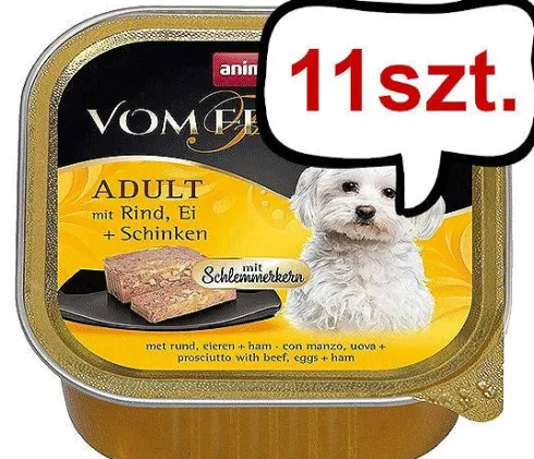 Animonda vom Feinsten DOG Adult wołowina z jajkiem i szynką Mokra Karma dla psa op. 150g Pakiet 11szt.